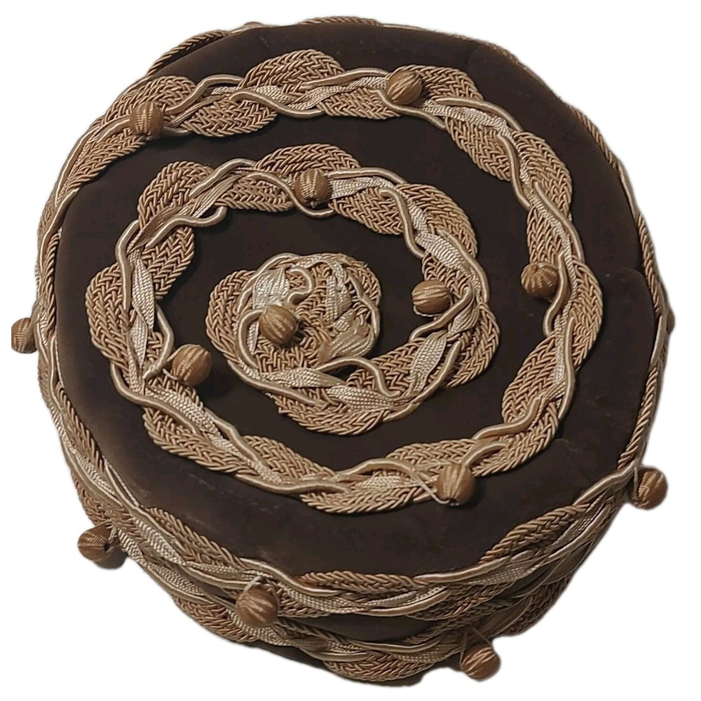 Vintage Amy New York Hat Brown Velvet Pill Box with Intricate‎ Ribbon Marshall